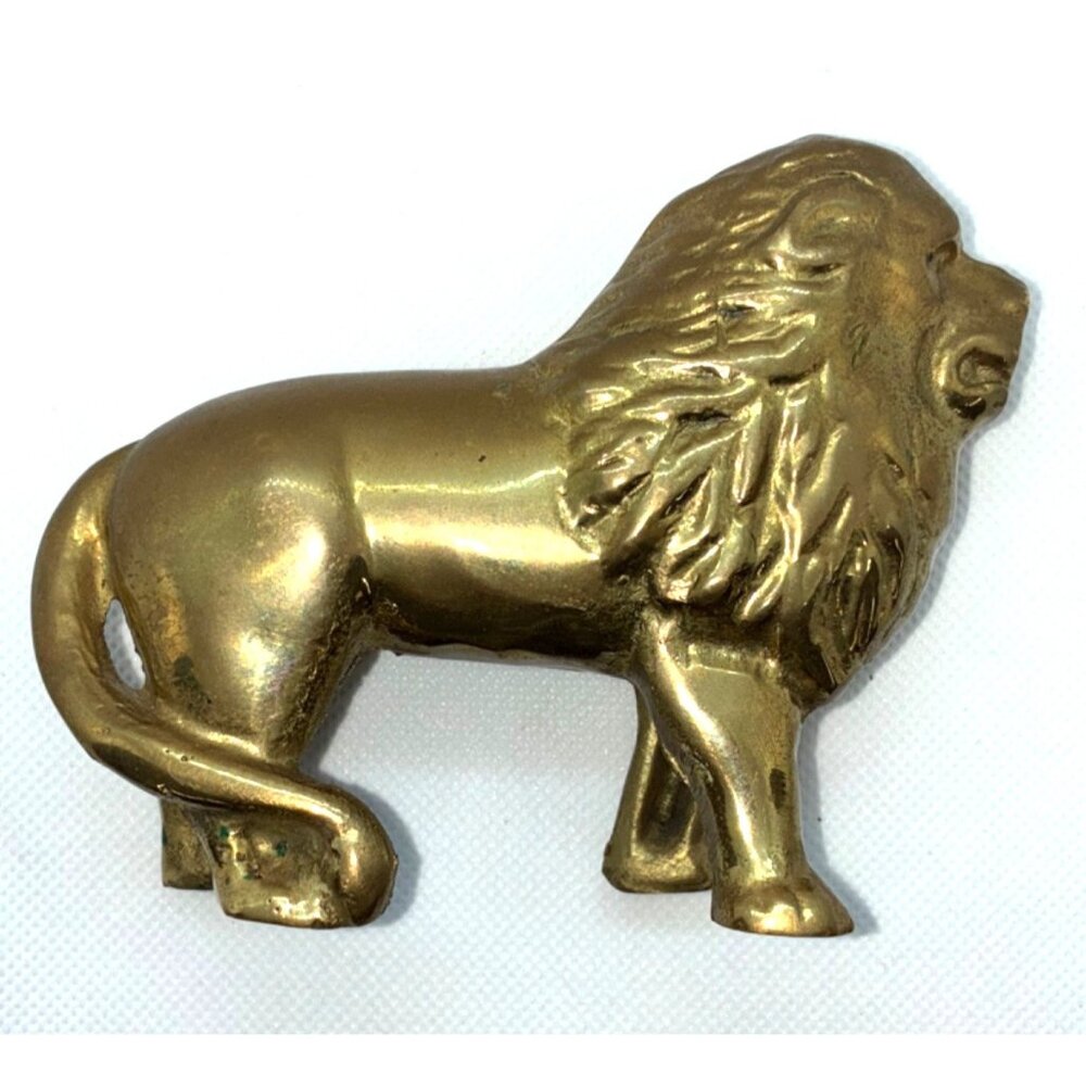 VTG Hubley like Lion Bank Brass Left Side Screw Right Side Tail Solid #t